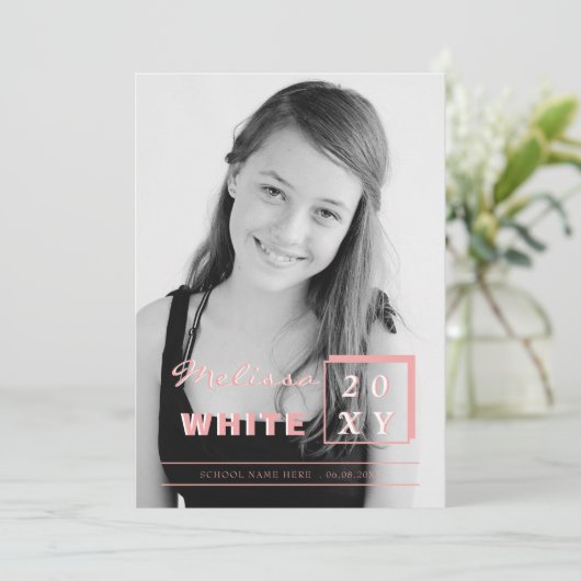 fel afstuderen aankondiging (Staand voorkant)