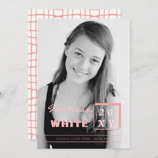 fel afstuderen aankondiging (Voorkant / Achterkant)