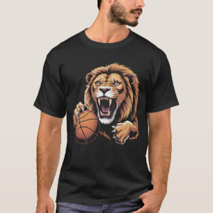 fel Basketsbal Leeuw Mascotte Sport Team Spirit R T-shirt