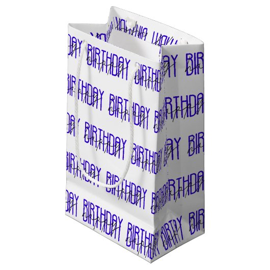 fel - blauw en zwart - gelukkig verjaardagsontwerp klein cadeauzakje (Voorkant Gekanteld)