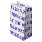 fel - blauw en zwart - gelukkig verjaardagsontwerp klein cadeauzakje (Achterkant Gekanteld)