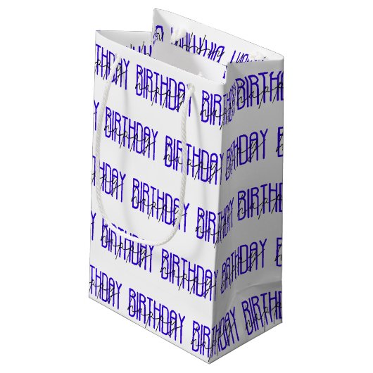 fel - blauw en zwart - gelukkig verjaardagsontwerp klein cadeauzakje (Achterkant Gekanteld)