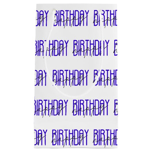 fel - blauw en zwart - gelukkig verjaardagsontwerp klein cadeauzakje (Voorkant)