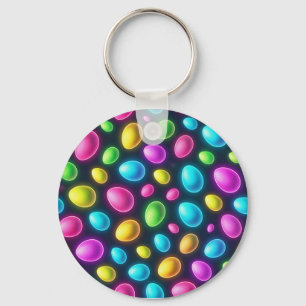 Fel gekleurd/neon Paasei/Lente Sleutelhanger
