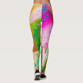 Fel gekleurde gemarmerde Abstracte werveling Leggi Leggings (Achterkant)