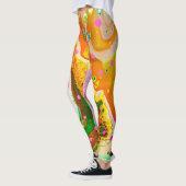 Fel gekleurde gemarmerde Abstracte werveling Leggi Leggings (Links)