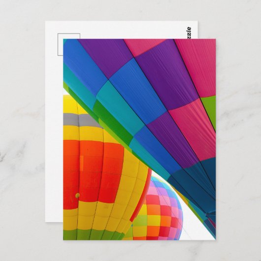 Fel gekleurde heteluchtballonnen briefkaart (Voorkant / Achterkant)