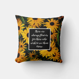 fel gele bloemfoto Matisse quote Kussen