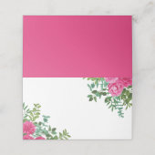 Fel Roze Bloemige Trouwplek of Escortkaart (Buitenkant ongevouwen)