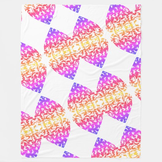 Feldenkrais Blanket - Rainbow Hearts #2 Fleece Deken (Voorkant)