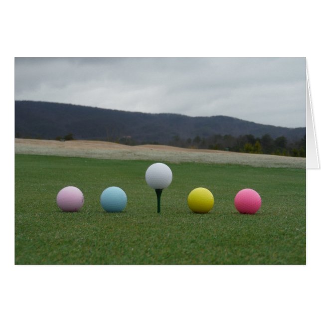 felgekleurde Golf Balls op een berg (Voorkant Horizontaal)