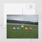 felgekleurde Golf Balls op een berg Briefkaart (Voorkant / Achterkant)