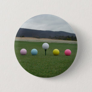 felgekleurde Golf Balls op een berg Ronde Button 5,7 Cm