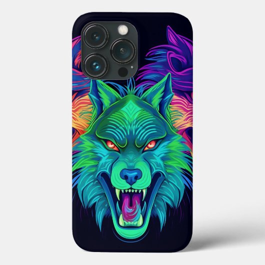 FELGEKLEURDE NEON HALLOWEEN WOLVEN Case-Mate iPhone CASE (Achterkant)