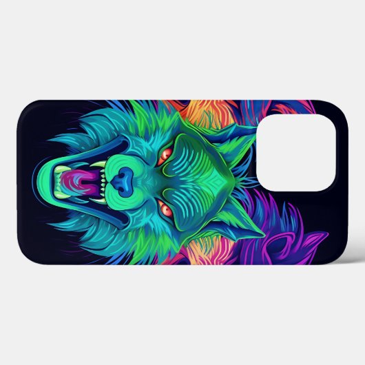 FELGEKLEURDE NEON HALLOWEEN WOLVEN Case-Mate iPhone CASE (Achterkant (horizontaal))