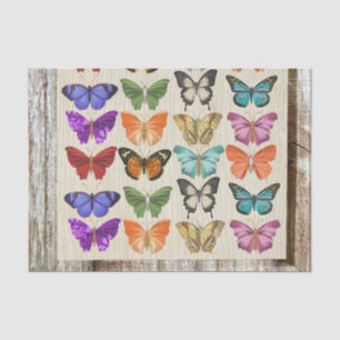 Felgekleurde Pastel Vlinders Tissuepapier