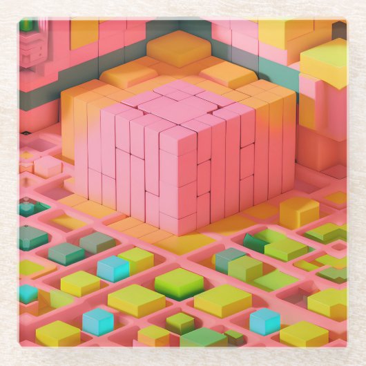 felgekleurde zoetheid glazen onderzetter (Voorkant)