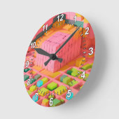 felgekleurde zoetheid ronde klok (Hoek)