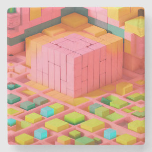 felgekleurde zoetheid stenen onderzetter