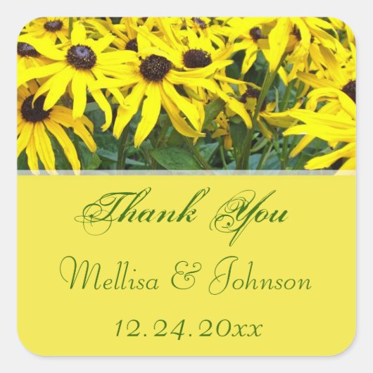 felgele maisy bedankt voor je bruiloft vierkante sticker (Voorkant)