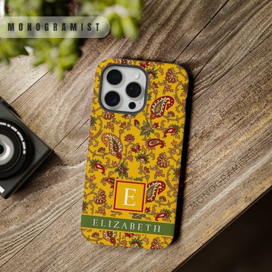  felgele rode groene paisley iPhone hoesje