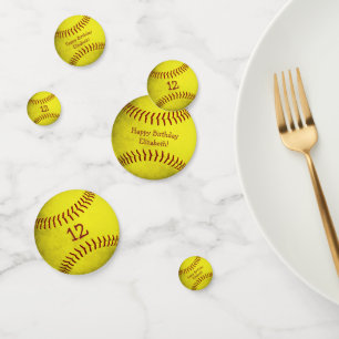felgele softball - meiden sportpartij confetti