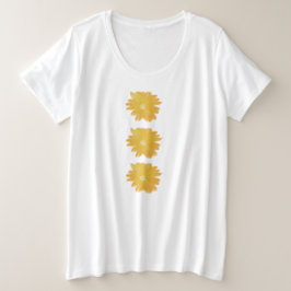 felgele zomerbloemen grote maat t-shirt