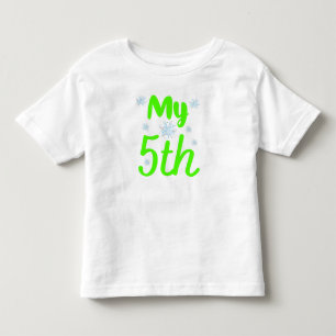 Felgroen mijn 5e verjaardag kinder shirts