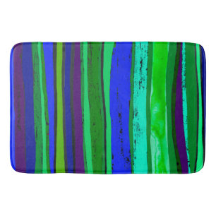 felgroene en blauwe strepen badmat