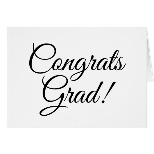 Félicats Grad noir script de classe année carte (Devant horizontal)