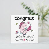 Félicats Star Cartoon Dancing Unicorn Carte d'Humo (Debout devant)