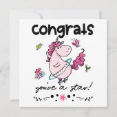 Félicats Star Cartoon Dancing Unicorn Carte d'Humo (Devant)