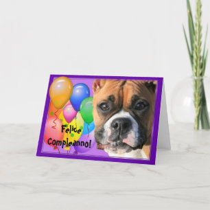 Felice Compleanno Birthday Boxer wenskaart Kaart