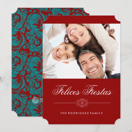 Felices Fiestas Fotokaarten Kaart (Voorkant / Achterkant)