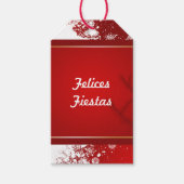 Felices Fiestas Kerstmis met sneeuwrode Labels Cadeaulabel (Voorkant)