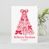 Felices Fiestas Modern Holiday Kaart (Staand voorkant)