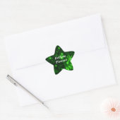 Felices Fiestas Snowflakes Green Star Stickers (Enveloppe)