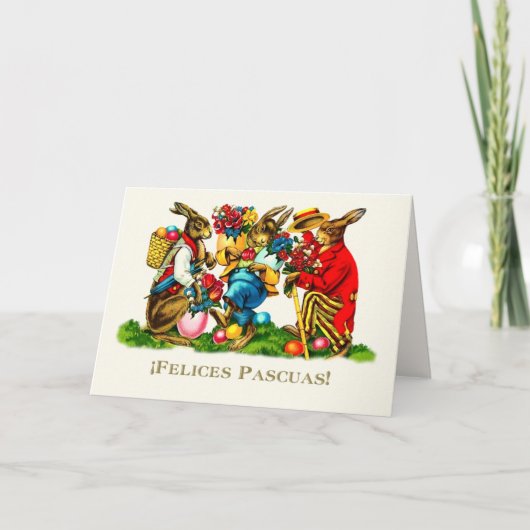 Felices Pascuas. Carte Pâques en espagnol (Devant)