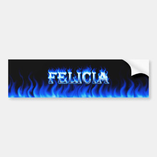 Felicia blauw vuur en vlammenbumper sticker