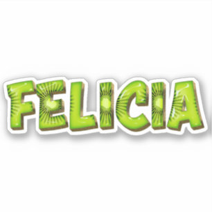 Felicia Nom Kiwi Design Autocollant Sticker