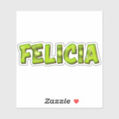 Felicia Nom Kiwi Design Autocollant Sticker (Feuille)