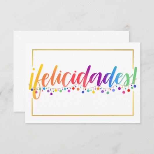 Felicidades eenzijdige kaart (Voorkant / Achterkant)