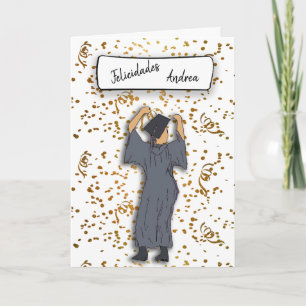 Felicidades personaliseren Afstuderen (ispanisch) Kaart