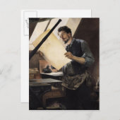 Felicien Rops in zijn studio Briefkaart (Voorkant / Achterkant)