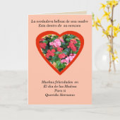 Felicitacion para el dia de las madres hermana kaart (Gele Bloem)