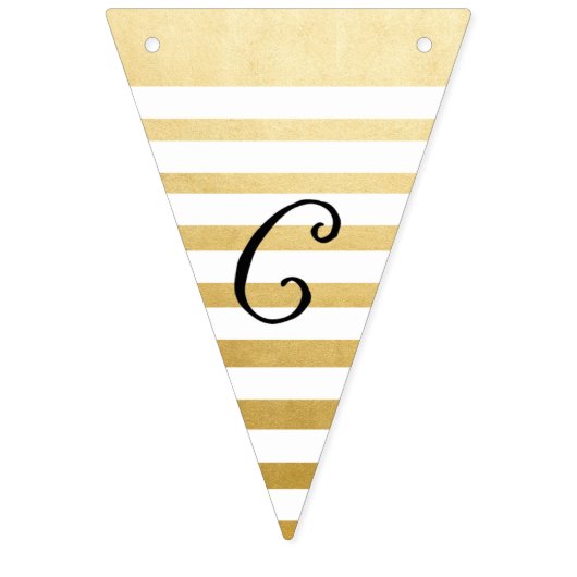 Felicitatie! frans handschrift van goudfolie vlaggetjes (Eerste vlag)