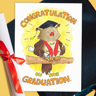 Felicitatie met uw diploma uitstapkaart briefkaart