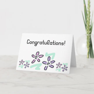Felicitatie! - Pastelbloemen Kaart