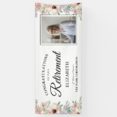 Felicitatie Pensioen Foto Pastel Bloemen Spandoek (Verticaal)