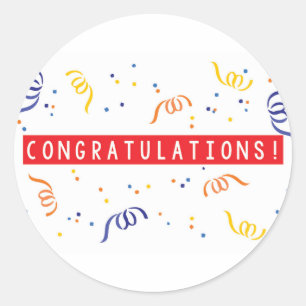 Felicitatie Ronde Sticker